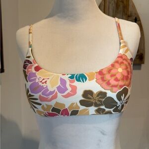 O'Neill Pastel Floral Bikini Top — Purple, Yellow, Teal